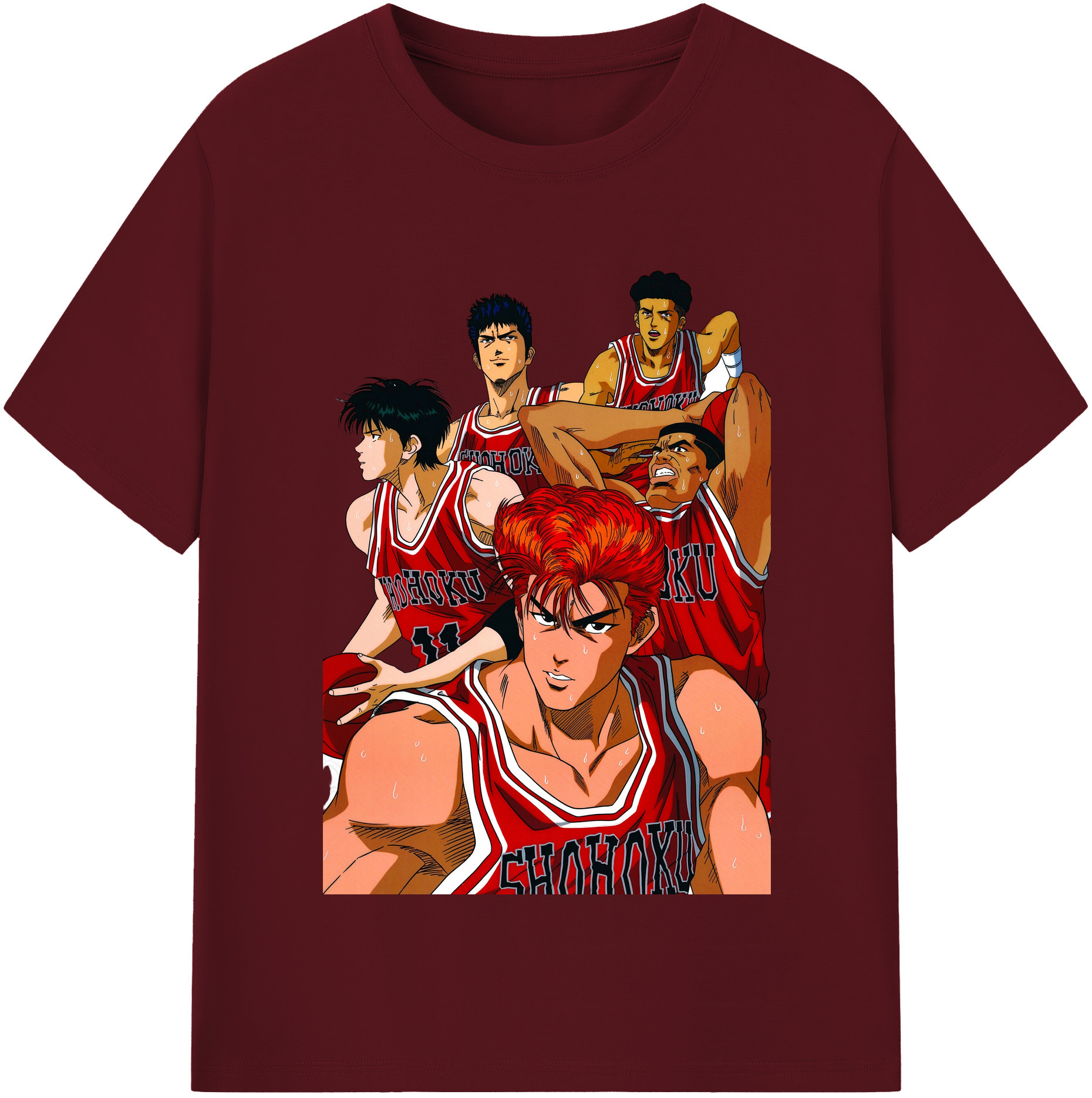 SLAM DUNK／スラムダンク 綿100％半袖Tシャツ（フロントプリント）